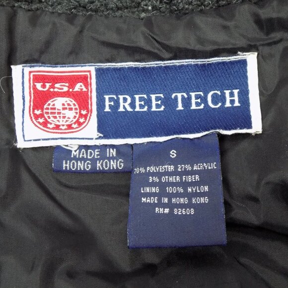 Free Tech Men Size S Gray and Red Lined Jacket Pockets Collar Long Sleeves - Picture 5 of 6